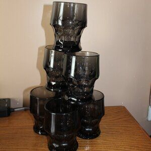 - Anchor Hocking Set of 7 Rock Glasses In Smoked Black